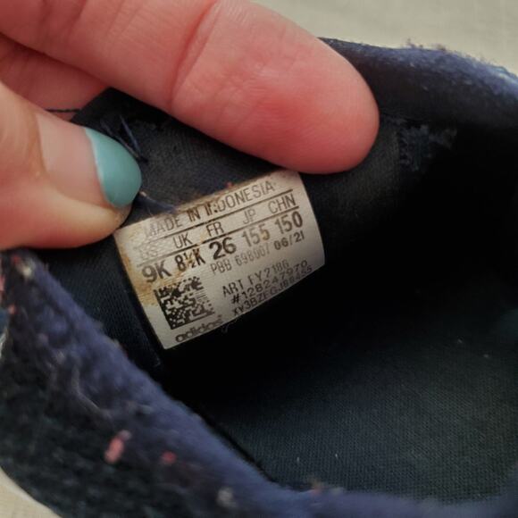 Adidas Navy Tennis Shoes toddler 9 - Picture 7 of 7